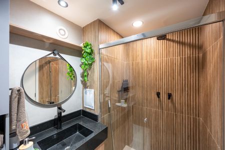 Studio à venda com 28m², 1 quarto e sem vaga Studio à venda com 28m², 1 quarto e sem vagaBanheiro Social