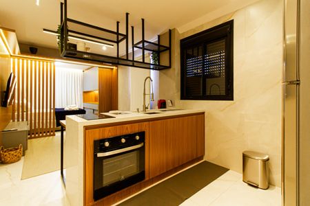 Cozinha de kitnet/studio para alugar com 1 quarto, 36m² em Pompeia, São Paulo