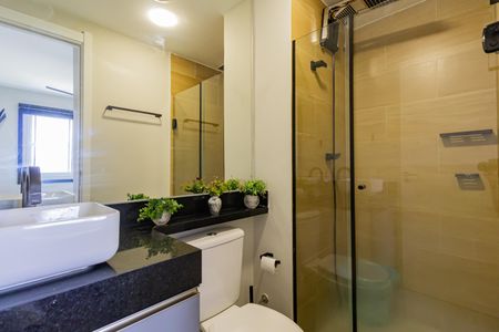 Banheiro da Suíte de apartamento para alugar com 1 quarto, 27m² em Jardim Mirante, São Paulo