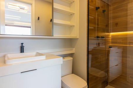 Studio para alugar com 29m², 1 quarto e sem vaga Studio para alugar com 29m², 1 quarto e sem vagaBanheiro