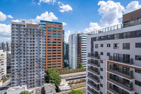 Sala/Cozinha - VIsta de apartamento para alugar com 1 quarto, 28m² em Pinheiros, São Paulo