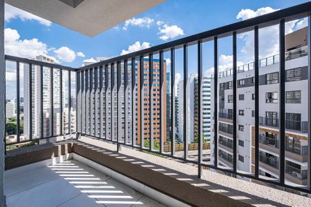 Sala/Cozinha - Varanda de apartamento para alugar com 1 quarto, 28m² em Pinheiros, São Paulo