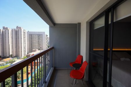 Varanda Sala de kitnet/studio para alugar com 1 quarto, 25m² em Brooklin, São Paulo