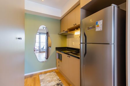 Cozinha de kitnet/studio para alugar com 1 quarto, 35m² em Brooklin, São Paulo