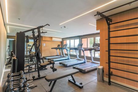 Área comum - Academia de kitnet/studio para alugar com 1 quarto, 27m² em Santo Amaro, São Paulo