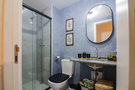 Banheiro Social de apartamento à venda com 2 quartos, 57m² em Ferreira, São Paulo