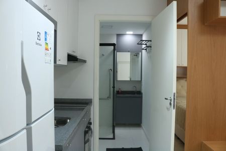 Cozinha de apartamento para alugar com 1 quarto, 25m² em Barra Funda, São Paulo