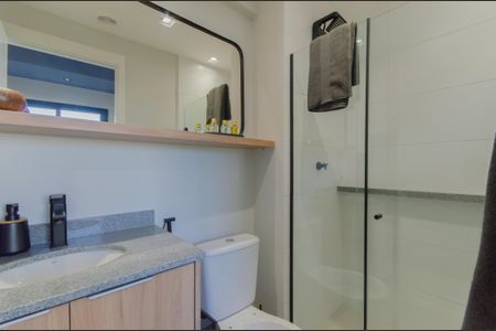 Banheiro de kitnet/studio à venda com 1 quarto, 24m² em Vila Mariana, São Paulo