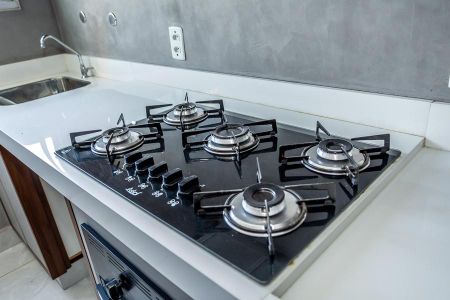 Apartamento para alugar com 55m², 2 quartos e 1 vagaDetalhe cozinha-Cooktop