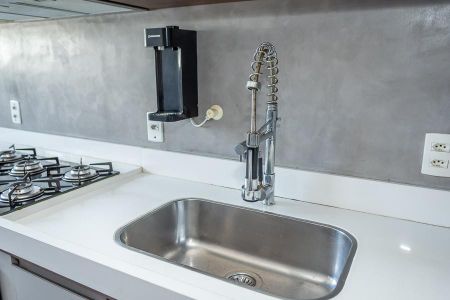 Apartamento para alugar com 55m², 2 quartos e 1 vagaDetalhe cozinha-Pia