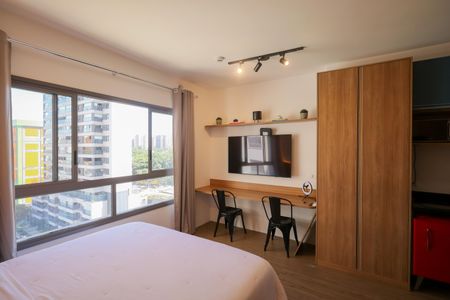 Quarto - Sala  vista de kitnet/studio para alugar com 1 quarto, 25m² em Brooklin, São Paulo