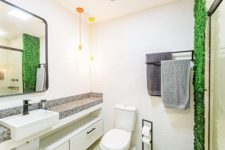 Banheiro de kitnet/studio à venda com 1 quarto, 29m² em Moema, São Paulo