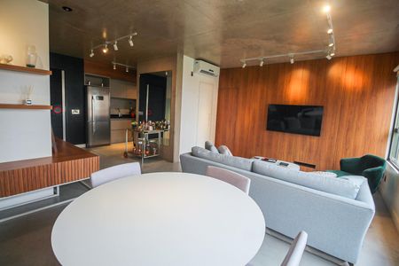 Sala de apartamento para alugar com 1 quarto, 71m² em Panamby, São Paulo
