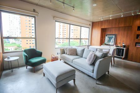 Sala de apartamento para alugar com 1 quarto, 71m² em Panamby, São Paulo