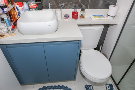 Banheiro da Suíte de apartamento à venda com 1 quarto, 28m² em Vila Romana, São Paulo