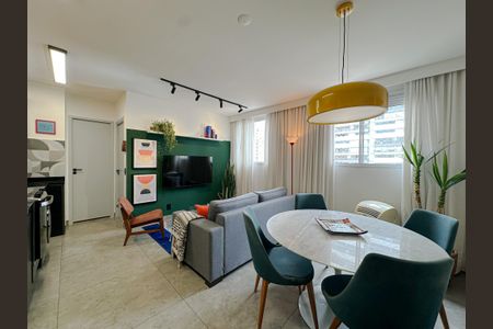 Sala/Cozinha de apartamento à venda com 1 quarto, 34m² em Santa Cecilia, São Paulo