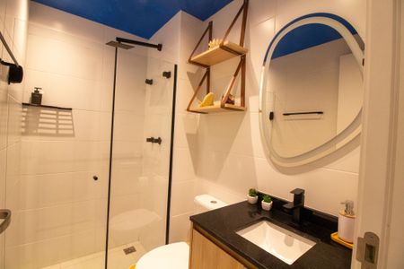 Banheiro de kitnet/studio à venda com 1 quarto, 25m² em Jardim das Acacias, São Paulo