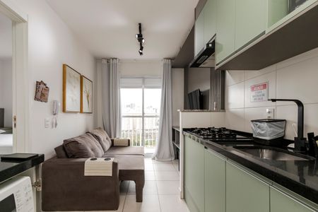 Sala/ Cozinha de apartamento à venda com 1 quarto, 28m² em Vila das Belezas, São Paulo