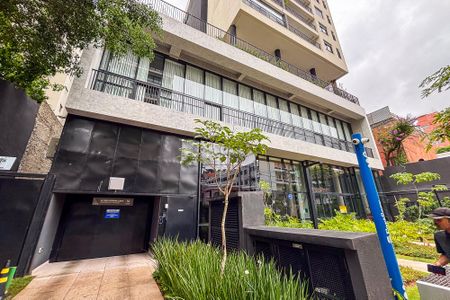 Studio à venda com 33m², 1 quarto e 1 vagafachada do predio