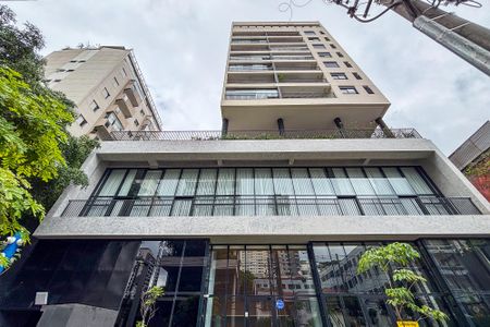 Studio à venda com 33m², 1 quarto e 1 vagafachada do predio