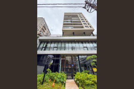 Studio à venda com 33m², 1 quarto e 1 vagafachada do predio