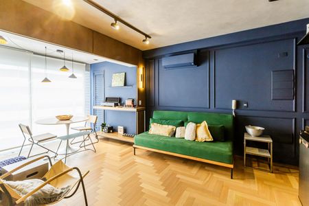 Sala de apartamento à venda com 1 quarto, 42m² em Indianópolis, São Paulo