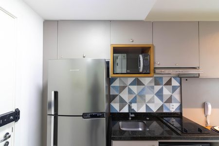 Cozinha de kitnet/studio para alugar com 1 quarto, 26m² em Indianópolis, São Paulo