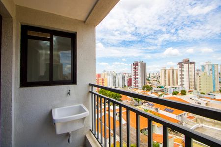 Varanda da sala/Área de serviço de apartamento à venda com 1 quarto, 41m² em Vila Valparaíso, Santo André