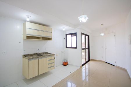 Sala/Cozinha de apartamento à venda com 1 quarto, 41m² em Vila Valparaíso, Santo André