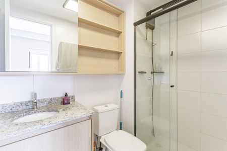 Banheiro de kitnet/studio à venda com 1 quarto, 27m² em Vila Olímpia, São Paulo