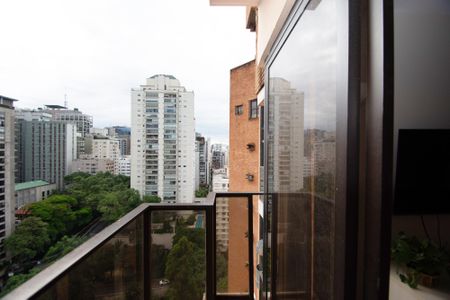 varanda Sala de kitnet/studio para alugar com 1 quarto, 45m² em Jardim Paulista, São Paulo