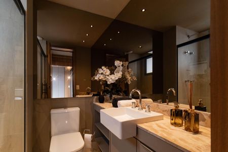 Banheiro  de kitnet/studio à venda com 1 quarto, 39m² em Perdizes, São Paulo