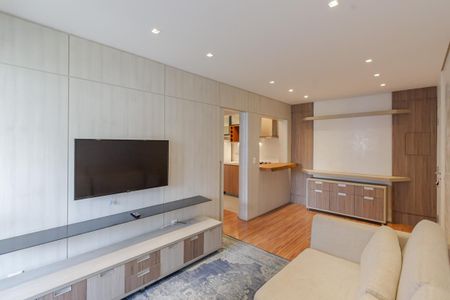 Sala de apartamento à venda com 1 quarto, 49m² em Indianópolis, São Paulo