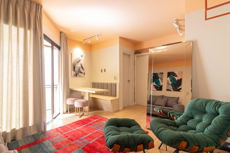 Sala de apartamento à venda com 1 quarto, 40m² em Indianópolis, São Paulo