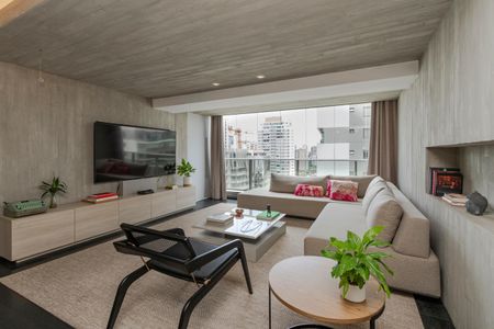 Sala de apartamento à venda com 1 quarto, 84m² em Cidade Monções, São Paulo