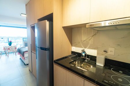 Cozinha de kitnet/studio para alugar com 1 quarto, 27m² em Vila Clementino, São Paulo