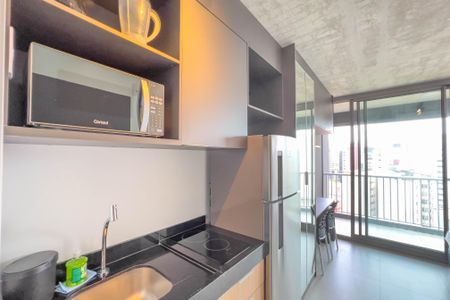 Cozinha de kitnet/studio para alugar com 1 quarto, 25m² em Vila Mariana, São Paulo