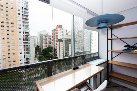 varanda mesa  de kitnet/studio para alugar com 1 quarto, 32m² em Pinheiros, São Paulo