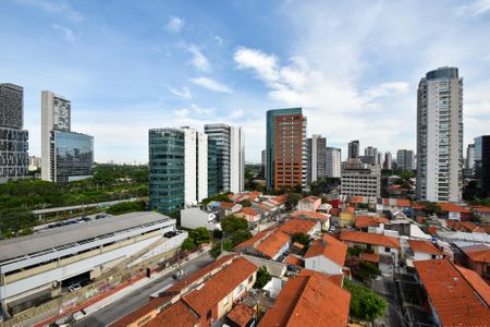 vista varanda quarto de kitnet/studio à venda com 1 quarto, 24m² em Pinheiros, São Paulo