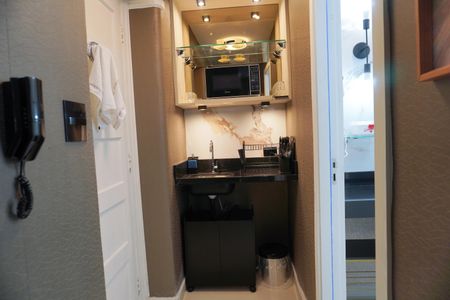 Cozinha de kitnet/studio à venda com 1 quarto, 27m² em República, São Paulo