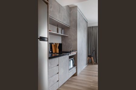Cozinha de apartamento à venda com 1 quarto, 25m² em Perdizes, São Paulo