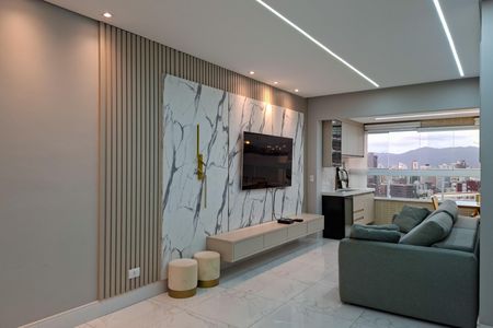 Sala de apartamento para alugar com 3 quartos, 112m² em Canto do Forte, Praia Grande