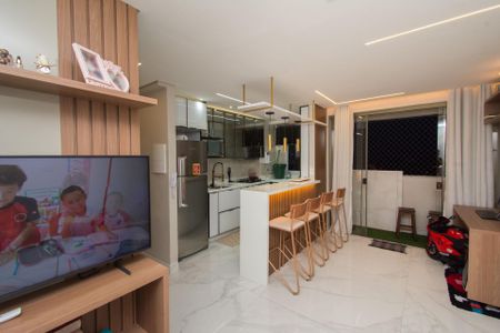 Sala de apartamento à venda com 2 quartos, 46m² em Jk, Contagem