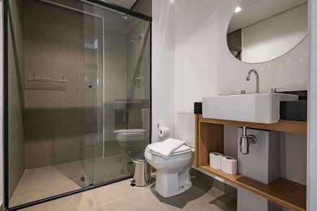 Banheiro de apartamento à venda com 1 quarto, 27m² em Cerqueira César, São Paulo