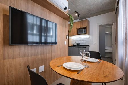 Sala/Cozinha de apartamento à venda com 1 quarto, 27m² em Cerqueira César, São Paulo