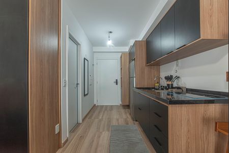 Cozinha de kitnet/studio para alugar com 1 quarto, 26m² em Santo Amaro, São Paulo