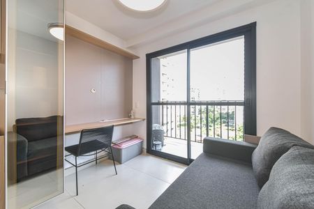 Sala - Cozinha Integrada de apartamento para alugar com 1 quarto, 26m² em Campo Belo, São Paulo