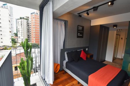 varanda quarto de kitnet/studio à venda com 1 quarto, 27m² em Jardim das Bandeiras, São Paulo