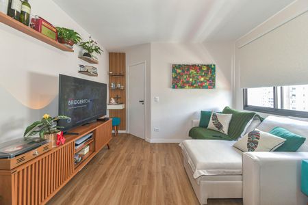 Sala de apartamento à venda com 1 quarto, 41m² em Brooklin Novo, São Paulo