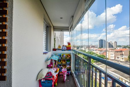 Varanda da Sala de apartamento à venda com 2 quartos, 66m² em Vila América, Santo André